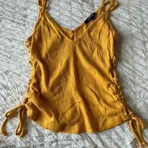 Yellow Ribbed Tank Top
